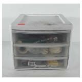 Sterilite storage organizer with three drawers