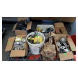 Skid lot of assorted hardware items. This item