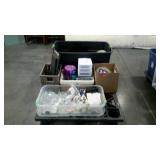 Skid lot: Glasswares, baskets, plastic wares, bbq