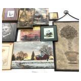 Large wall art group, framed prints, posters,