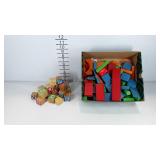 Group of wooden building blocks