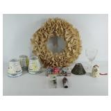 Decor group, includes burlap wreath, adhesive