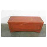 Lane cedar chest, painted, 17 1/2" x 47" x 19",