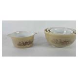 Pyrex nesting mixing bowls and casserole dish