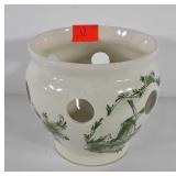 Delft green crocus pot, made in Holland, 5"
