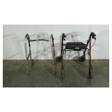 Two walkers, one folds for storage, one has a