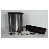 Mixed lot: small stainless steel waste basket