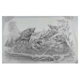 Dan Brewer Buffler wolf poster, "Showing Off",