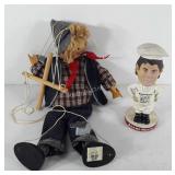 Mixed group, wooden marionette puppet and