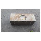 Metal toolbox with machine bolts