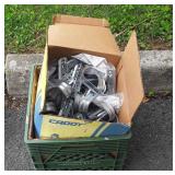 Dairy crate with box of cablecat clips for