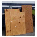 Three Small sheets of Plywood, 22x58-30x45-30x51"