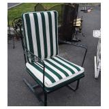 Wrought Iron Outdoor Chair with Cushions, green