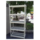 Poly Storage Shelf, 5 shelves, 36x18x74"