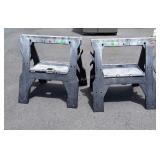 Pair of poly Folding Saw Horses