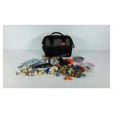 WorkForce tool bags with assorted plumbing parts