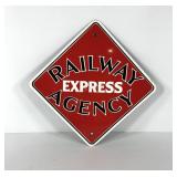 Porcelain railroad sign, Ande Rooney