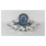 Asian style bowls, includes six lotus bowls