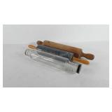 Bakeware, three rolling pins, includes wooden,