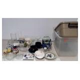 Glassware, soap dispenser, coffee mugs, margarita