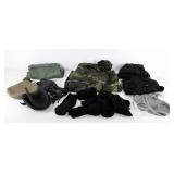 Miscellaneous military hear, camo poncho,