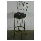 Metal wirework cafe-style bar stool, 33" to seat,
