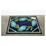 Handmade hook rug by Madeline Maust, nice bright