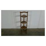 Folding plant stand, painted fruit detail, 36"