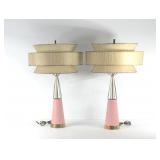 Pair Mid Century table lamps with three tier