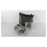 Military items, gas mask with bag and filter,