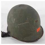 Military items, metal military helmet with liner,