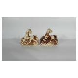 Shawnee USA Pottery ram planter set. These