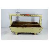 Wooden divided caddy, 17" × 10.5" × 10.5"