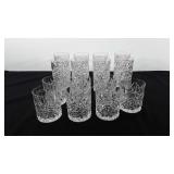 Glassware, includes eight tumblers and seven old