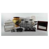 Home decor group, includes vase, lamp, pillar