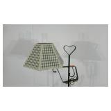 Floor lamp, hurricane glass and shade, 63" tall