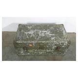 Metal military style foot locker or trunk, 17 x