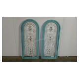 Pair of matching wall art pieces, each 43" tall,