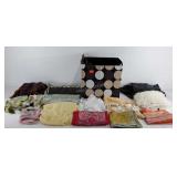 Group of summer and winter scarves with damaged