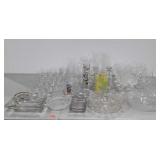 Glassware, stemware, tumblers, ashtrays,
