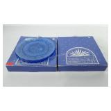 Glassware, two boxes of Avon American blue