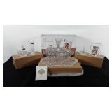 Shannon crystal five piece vanity set, in box,