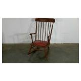 Rocking chair, vinyl padded seat, wear as shown