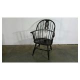 Windsor arm chair, painted, wear as shown