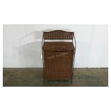 Wicker hamper, metal wirework base