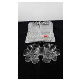 Glassware, Dual flower bowl and condiments tray