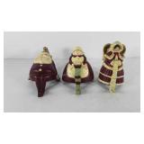 Christmas decor, three cast iron stocking