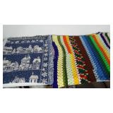 Two throws. One is a handmade crocheted throw and