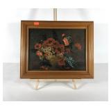 Marie DuBois poppy painting on canvas, signed,