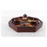 Home decor, wooden octagon serving tray (12.5"),